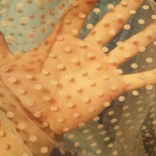 Ткань Сетка флок горох (пудра)